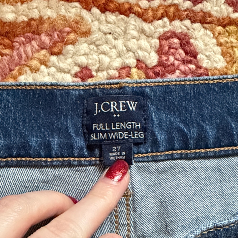 J.Crew Medium Wash Slim Wide Leg Jeans Full Length - Picture 2 of 8